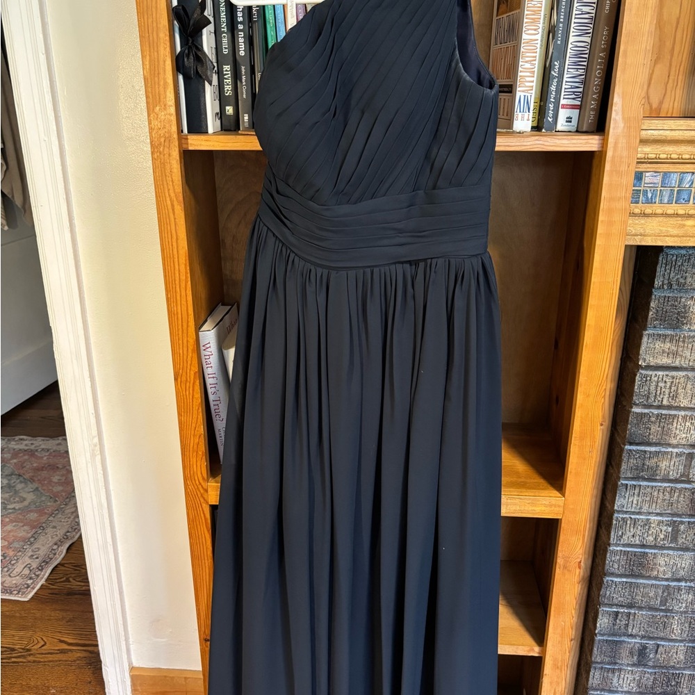 Elegant Navy One-Shoulder Dress